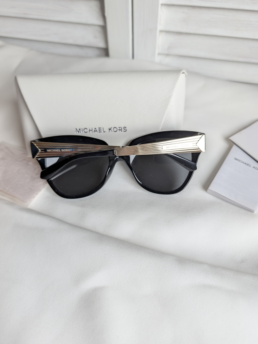 Michael Kors Women's Black Sunglasses with Gold Accent